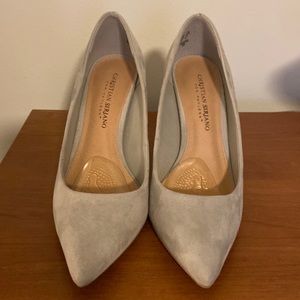 Christian Siriano Gray Suede Heels